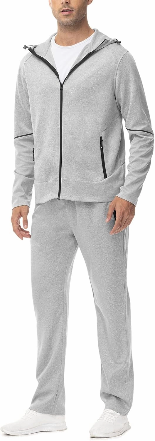 Rdruko Men's Track Suits 2 Piece Set Sweatsuits Jogging Workout Gym Warm Up Sportswear Suits with Hoodie