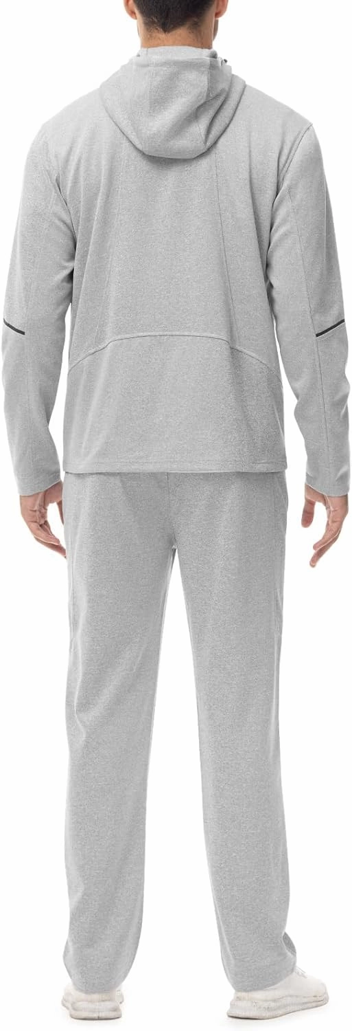 Rdruko Men's Track Suits 2 Piece Set Sweatsuits Jogging Workout Gym Warm Up Sportswear Suits with Hoodie