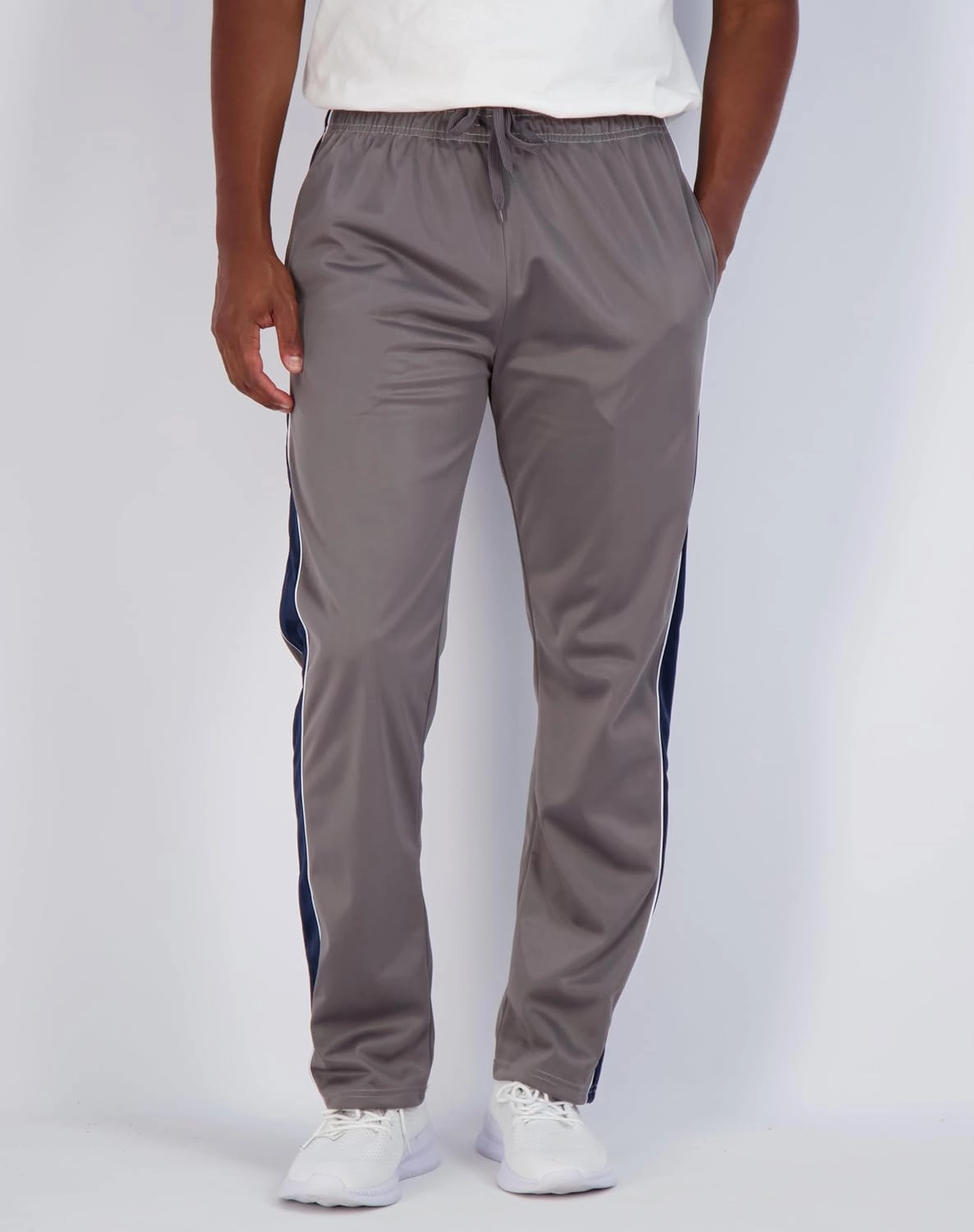 Real Essentials 3 Pack: Men's Active Athletic Casual Tricot Open Bottom Sweatpants with Pockets (Available in Big & Tall)