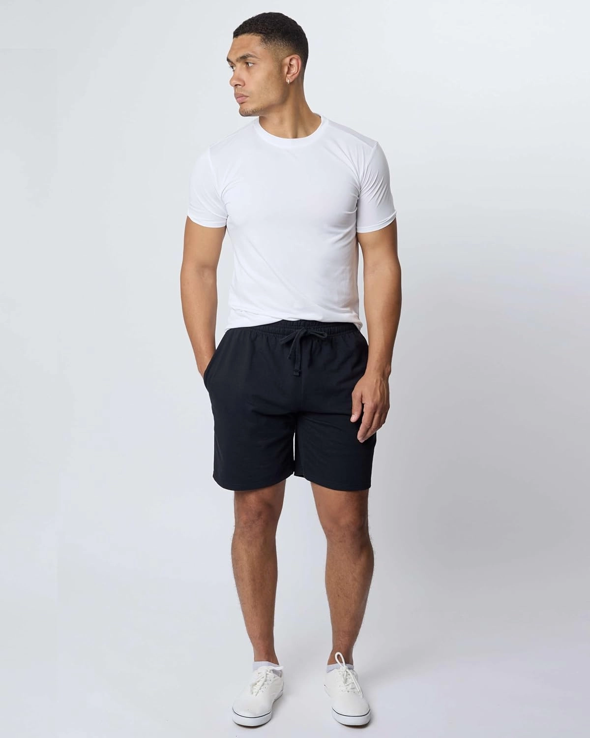 Real Essentials 3 Pack: Men's Cotton 9" French Terry Casual Lounge Sweat Shorts with Pockets (Available in Big & Tall)