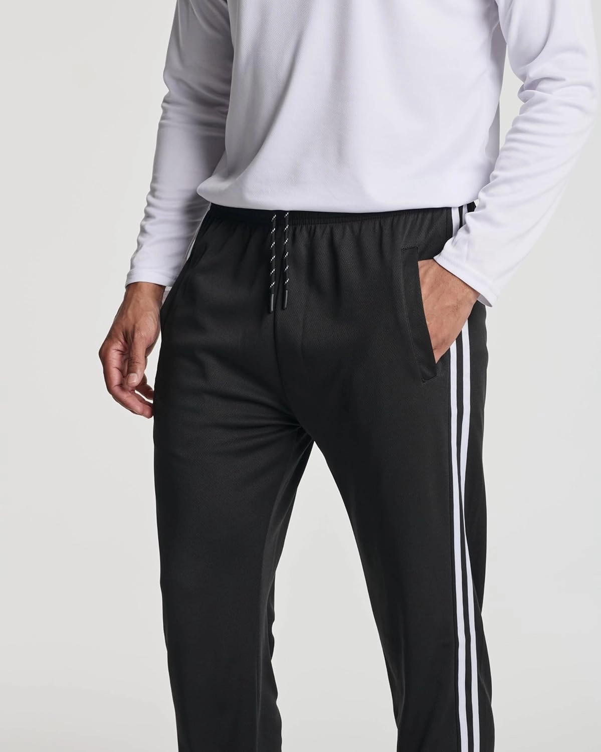 Real Essentials 3 Pack: Men's Tech Mesh Active Athletic Casual Jogger Sweatpants with Pockets(Available in Big & Tall)