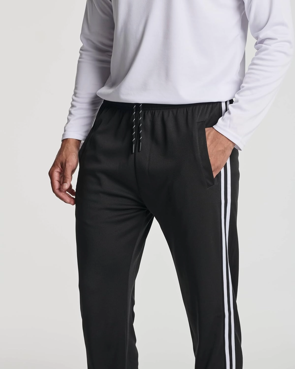 Real Essentials 3 Pack: Men's Tech Mesh Active Athletic Casual Jogger Sweatpants with Pockets(Available in Big & Tall)