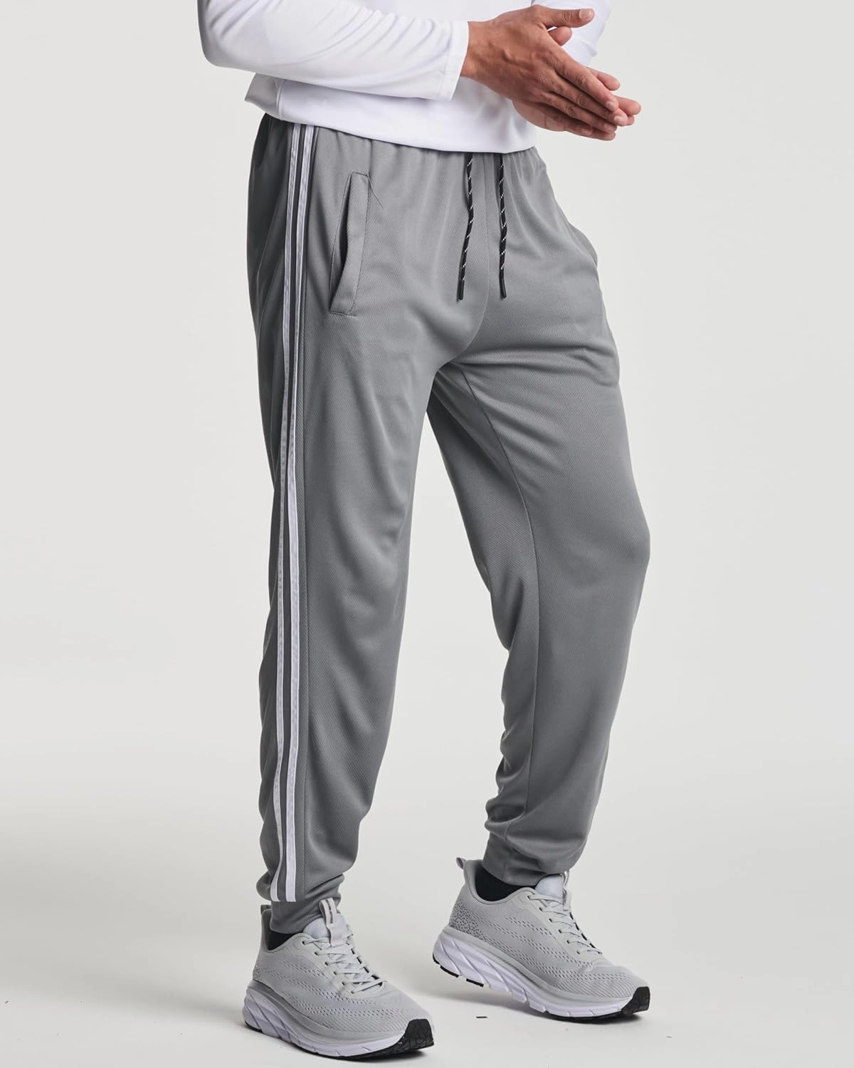 Real Essentials 3 Pack: Men's Tech Mesh Active Athletic Casual Jogger Sweatpants with Pockets(Available in Big & Tall)