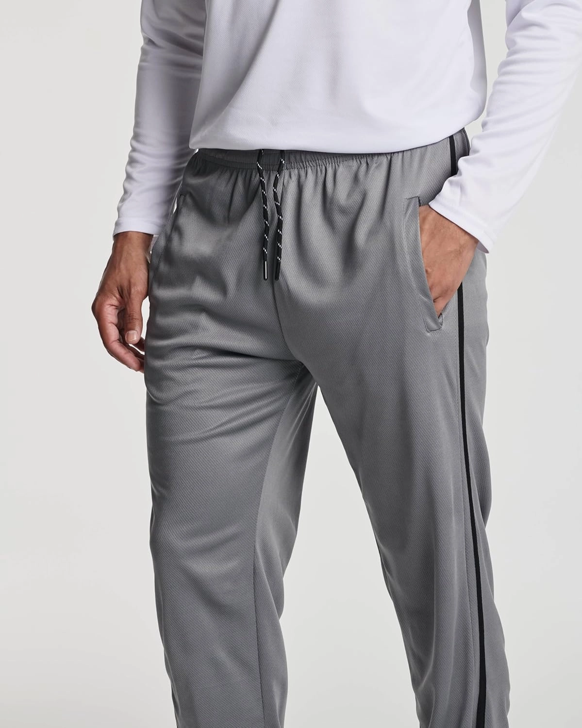 Real Essentials 3 Pack: Men's Tech Mesh Active Athletic Casual Jogger Sweatpants with Pockets(Available in Big & Tall)