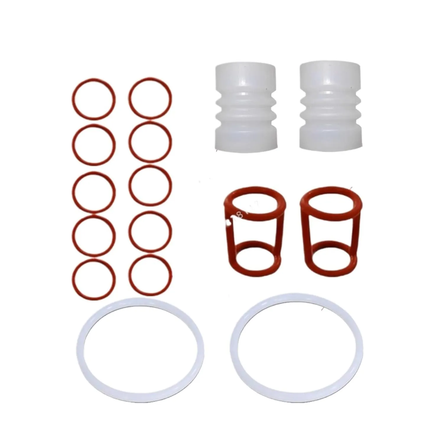 Red and White Color One Bag 16 Pieces Seal Rings Spare Parts Gaskets Rubber O-Rings ，Compatible for BQL Soft Ice Cream Machines