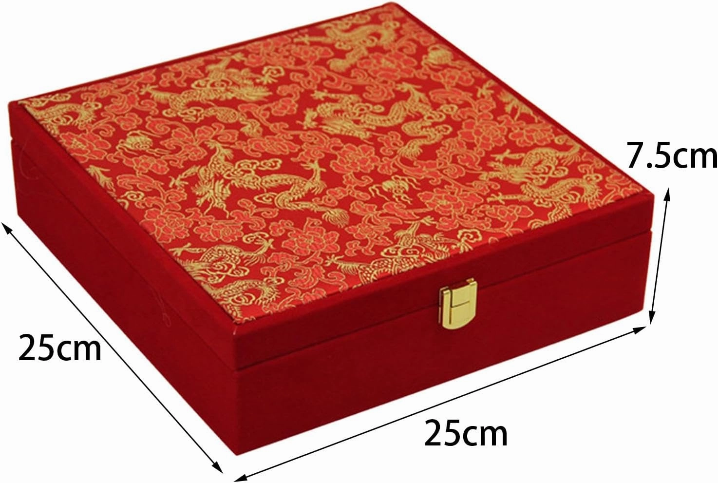 Red Velvet Jewelry Box Wedding Jewelry Set Box Exquisite Jewelry Display Box for Proposal Engagement Weddings Birthday, 25cmx25cmx7.5cm