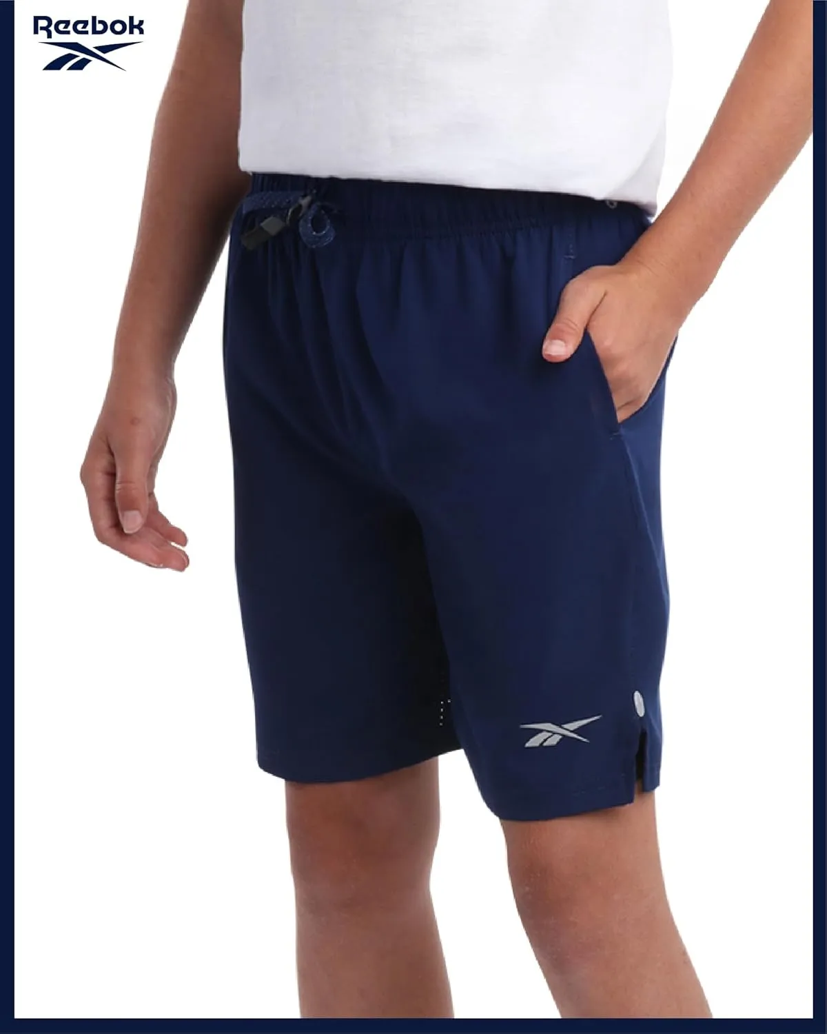 Reebok Boys Shorts - 2 in 1 Basketball Shorts with Compression Liner and Pockets - Gym and Running Boys Athletic Shorts