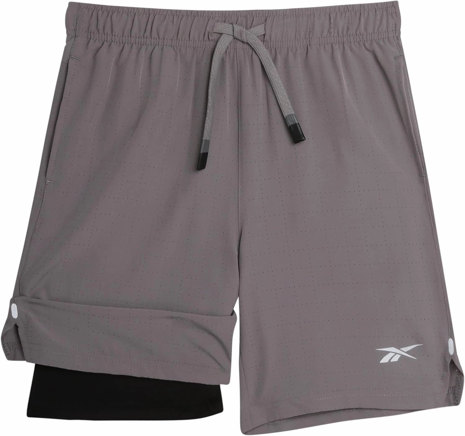 Reebok Boys Shorts - 2 in 1 Basketball Shorts with Compression Liner and Pockets - Gym and Running Boys Athletic Shorts