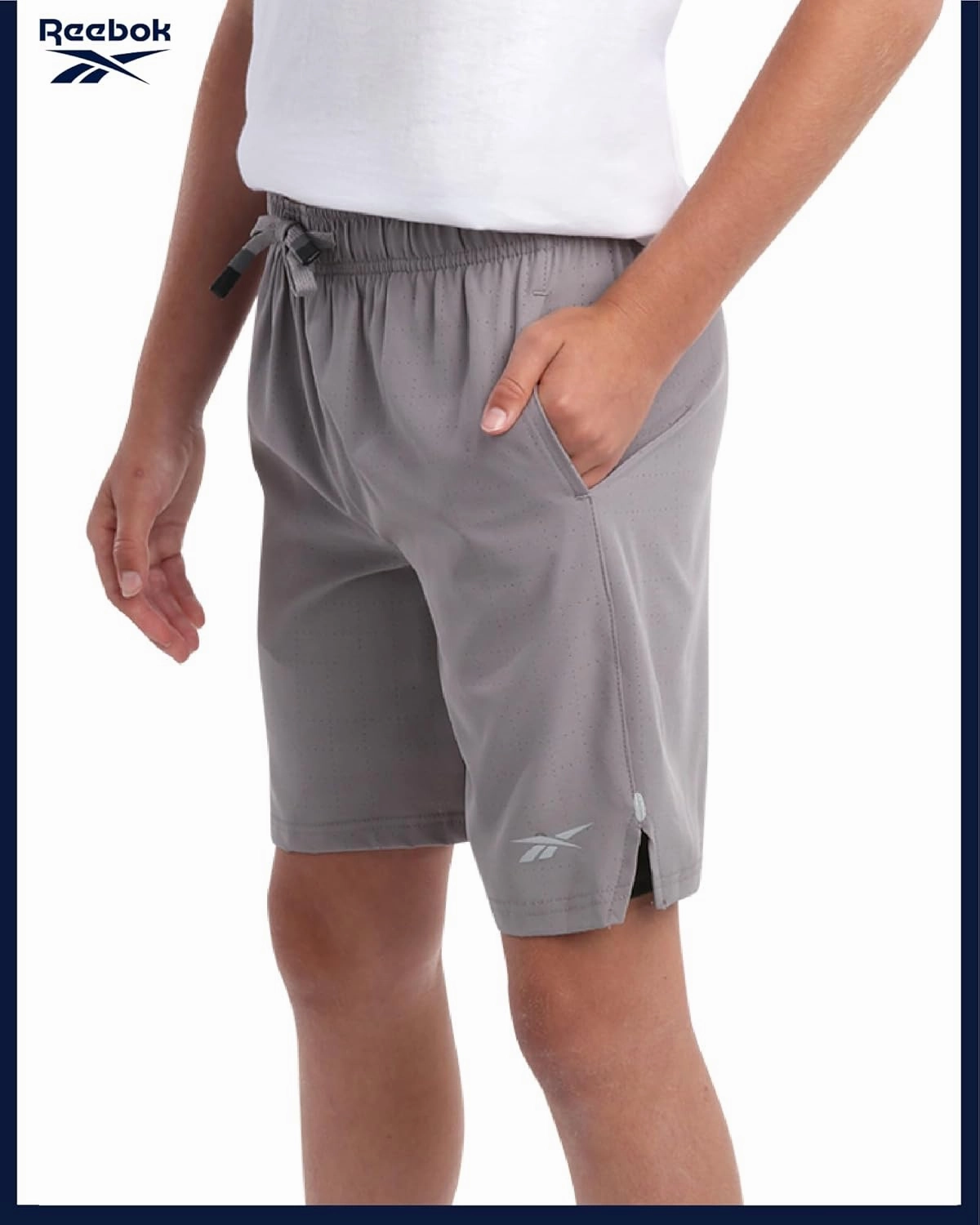 Reebok Boys Shorts - 2 in 1 Basketball Shorts with Compression Liner and Pockets - Gym and Running Boys Athletic Shorts
