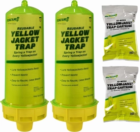 RESCUE! Reusable Yellowjacket Trap - 2 Pack   2 Ten-Week Refills