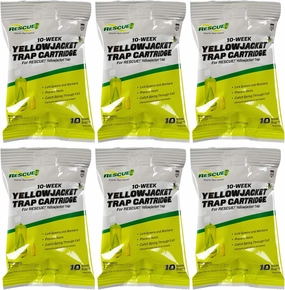 RESCUE! Yellowjacket Attractant Cartridge (10 Week Supply) – for RESCUE! Reusable Yellowjacket Traps - (6 Pack)