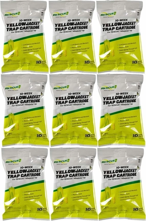 RESCUE! Yellowjacket Attractant Cartridge (10 Week Supply) – for RESCUE! Reusable Yellowjacket Traps - (9 Pack)