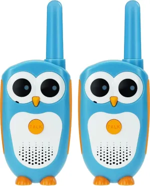 Retevis RT30 Kids Walkie Talkies, Toddler Toys for 4-6 Year Old Boys Girls, Small Owl Toy Walkie Talkie for Kids, Easy to Use, LED Eyes, Christmas Holiday Toy Gifts, Indoor Role Play(Blue,2 Pack)