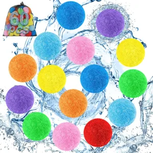 Reusable Water Balloons – 60 Pack Colorful Splash Balls for Kids & Adults, Quick Fill Summer Water Toys for Outdoor Games & Pool Fun (8 Bright Colors, with Mesh Bag)