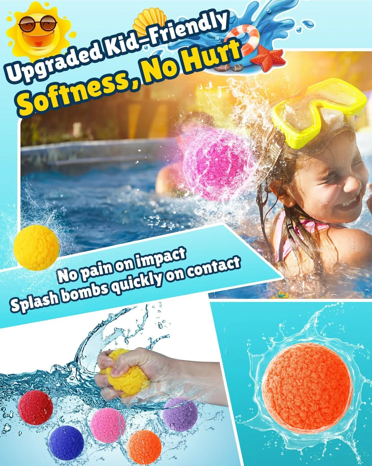 Reusable Water Balloons - 90 PCS Refillable Water Balls for Kids Outdoor Toys Games, Summer Pool Toys Water Play Splash Balls for Backyard Lawn Beach Fun Games for Boys Girls - Upgraded