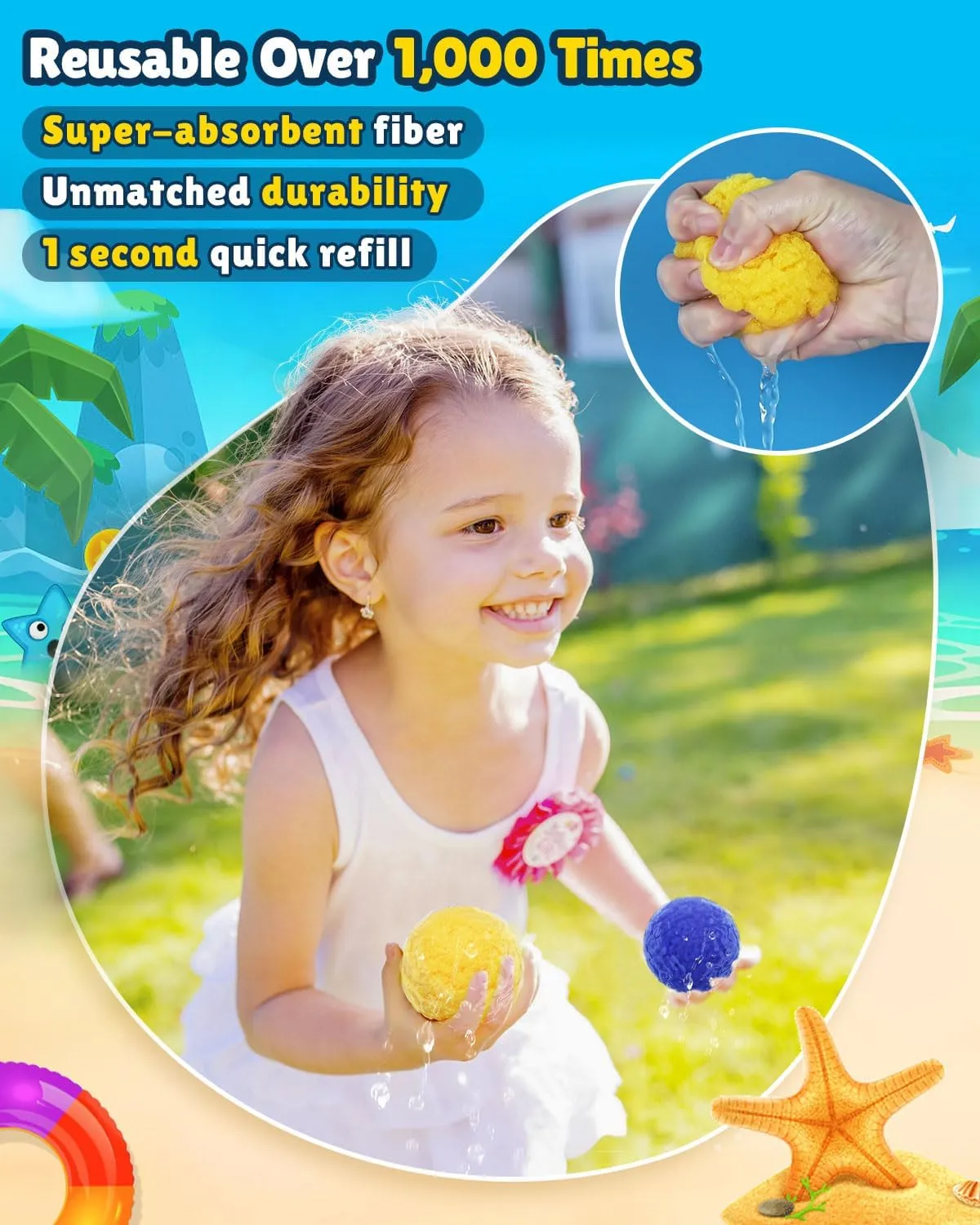 Reusable Water Balloons - 90 PCS Refillable Water Balls for Kids Outdoor Toys Games, Summer Pool Toys Water Play Splash Balls for Backyard Lawn Beach Fun Games for Boys Girls - Upgraded