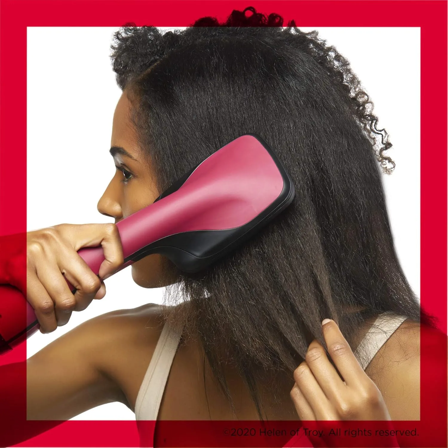 REVLON One-Step Hair Dryer and Styler, All-in-One Detangling Brush and Straightener Brush for Salon-Quality Smooth, Straight Hair, More Shine and Less Frizz, Pink