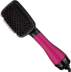 REVLON One-Step Hair Dryer and Styler, All-in-One Detangling Brush and Straightener Brush for Salon-Quality Smooth, Straight Hair, More Shine and Less Frizz, Pink