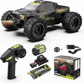 RLAARLO 1/14 Brushless Fast RC Cars for Adults, Top Speed 60  MPH RC Truck, All Terrain Remote Control Car Hobby Off-Road Remote Control Truck 4x4 Monster Trucks with 3S Battery
