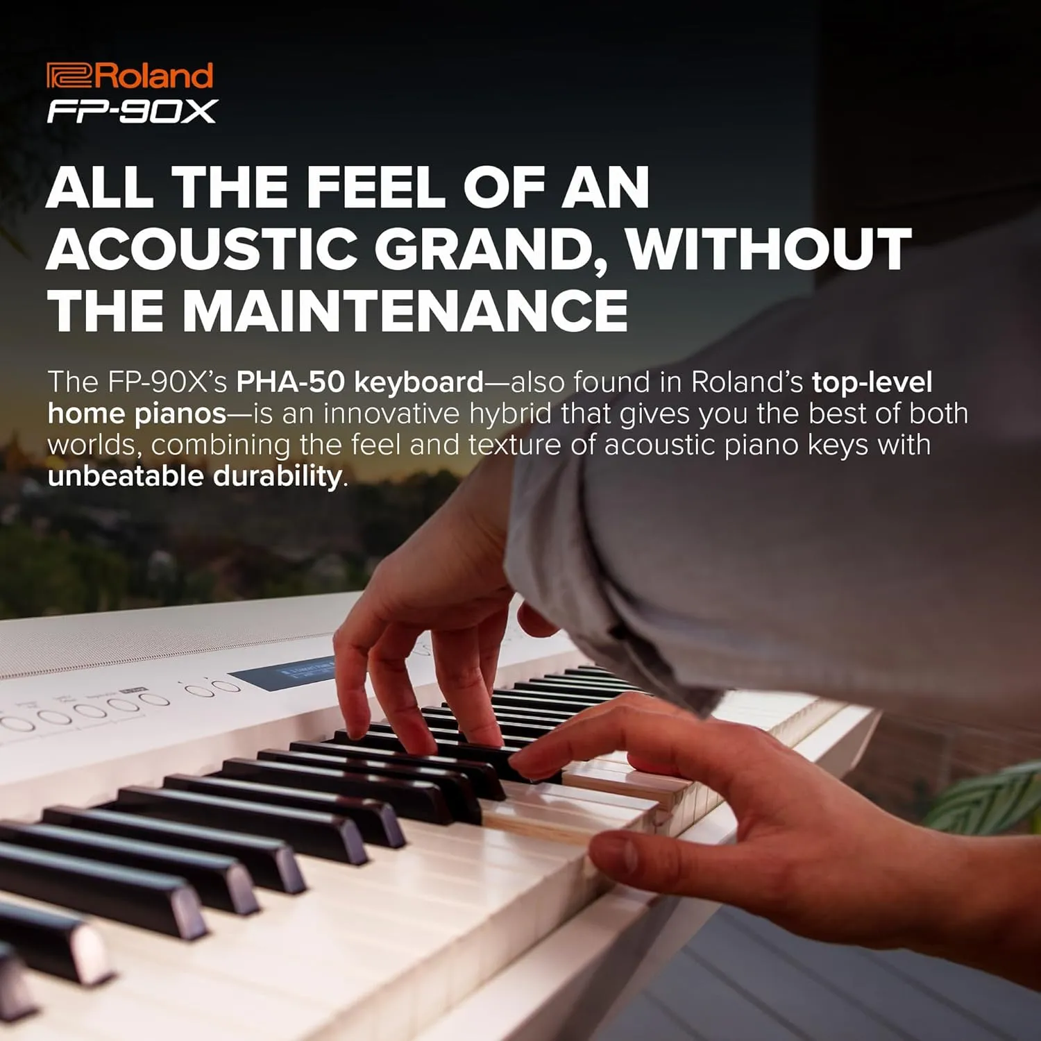 Roland, 88-Key FP-90X Portable Digital Piano with Premium Features and Built-in Powerful Amplifier and Stereo Speakers (FP-90X-BK)