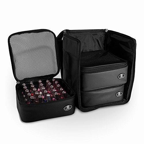 Roo Beauty Nail Polish Varnish Cube, Manicure Storage Bag, Makeup Cosmetic Case in Black