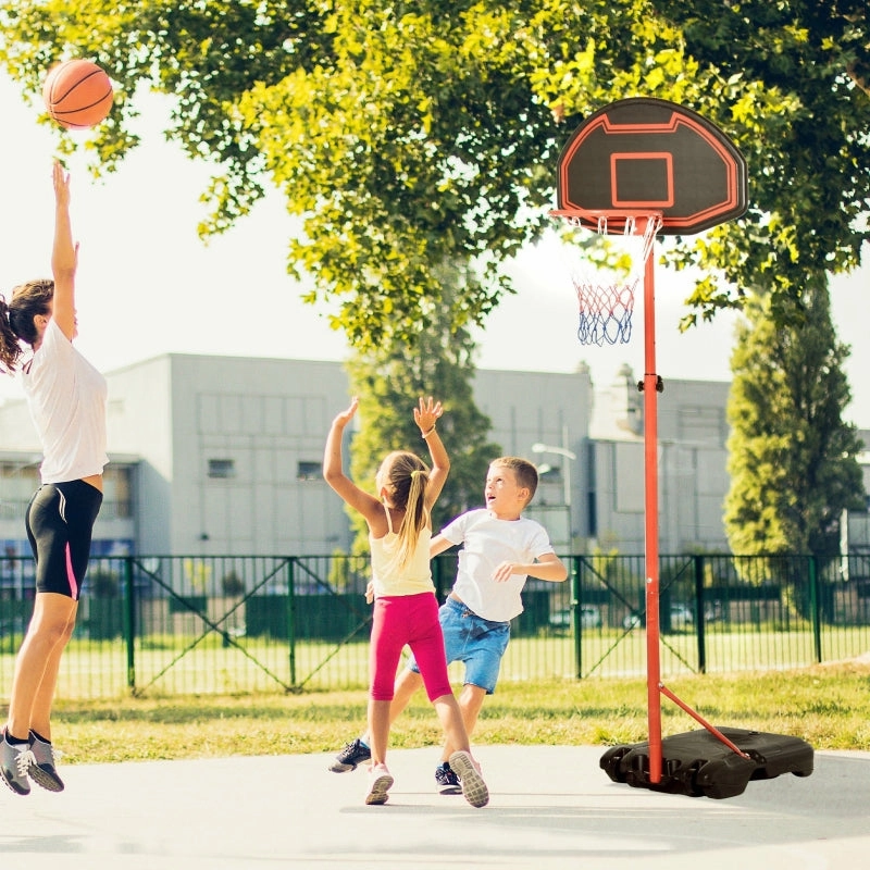 Rootz Basketball Stand - Outdoor Hoop - Weather-Resistant Backboard - Stable Base - Height-Adjustable - 73cm x 49cm x 194-249cm