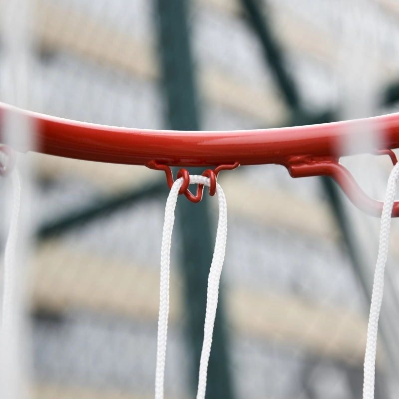 Rootz Basketball Stand - Outdoor Hoop - Weather-Resistant Backboard - Stable Base - Height-Adjustable - 73cm x 49cm x 194-249cm