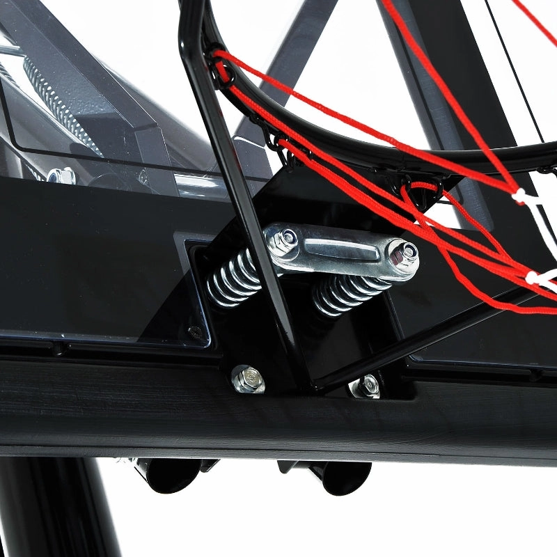 Rootz Mobile Basketball Stand - Height-Adjustable Hoop - Portable Basketball System - First-Class Stability - Easy Mobility - 230x110x368cm - Steel   PE