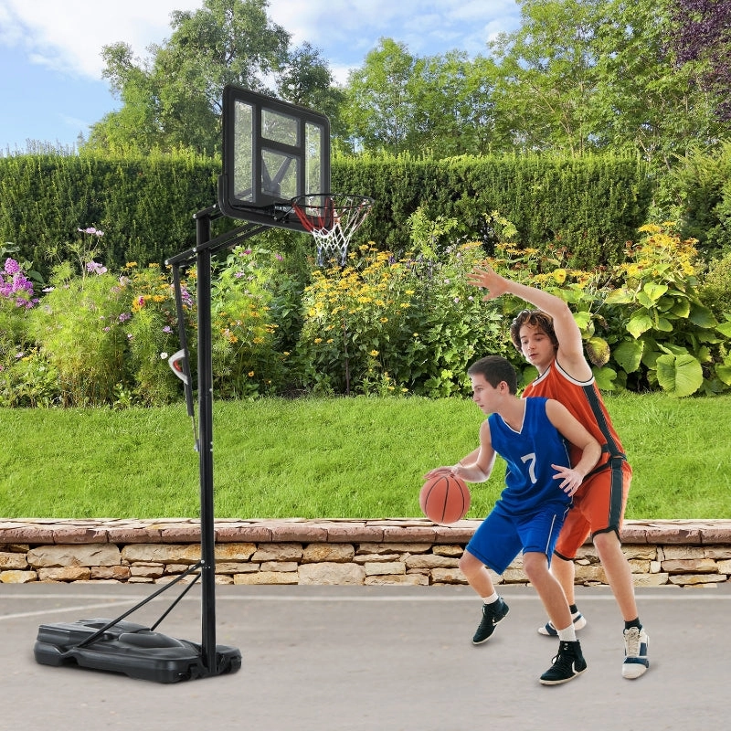 Rootz Mobile Basketball Stand - Height-Adjustable Hoop - Portable Basketball System - First-Class Stability - Easy Mobility - 230x110x368cm - Steel   PE