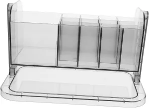 Rotating Makeup Brush Organizer Transparent Storage Holder for Easy Access Desktop Cosmetic Brush Display Case Stable and Durable Design for Clean Vanity and Makeup Storage