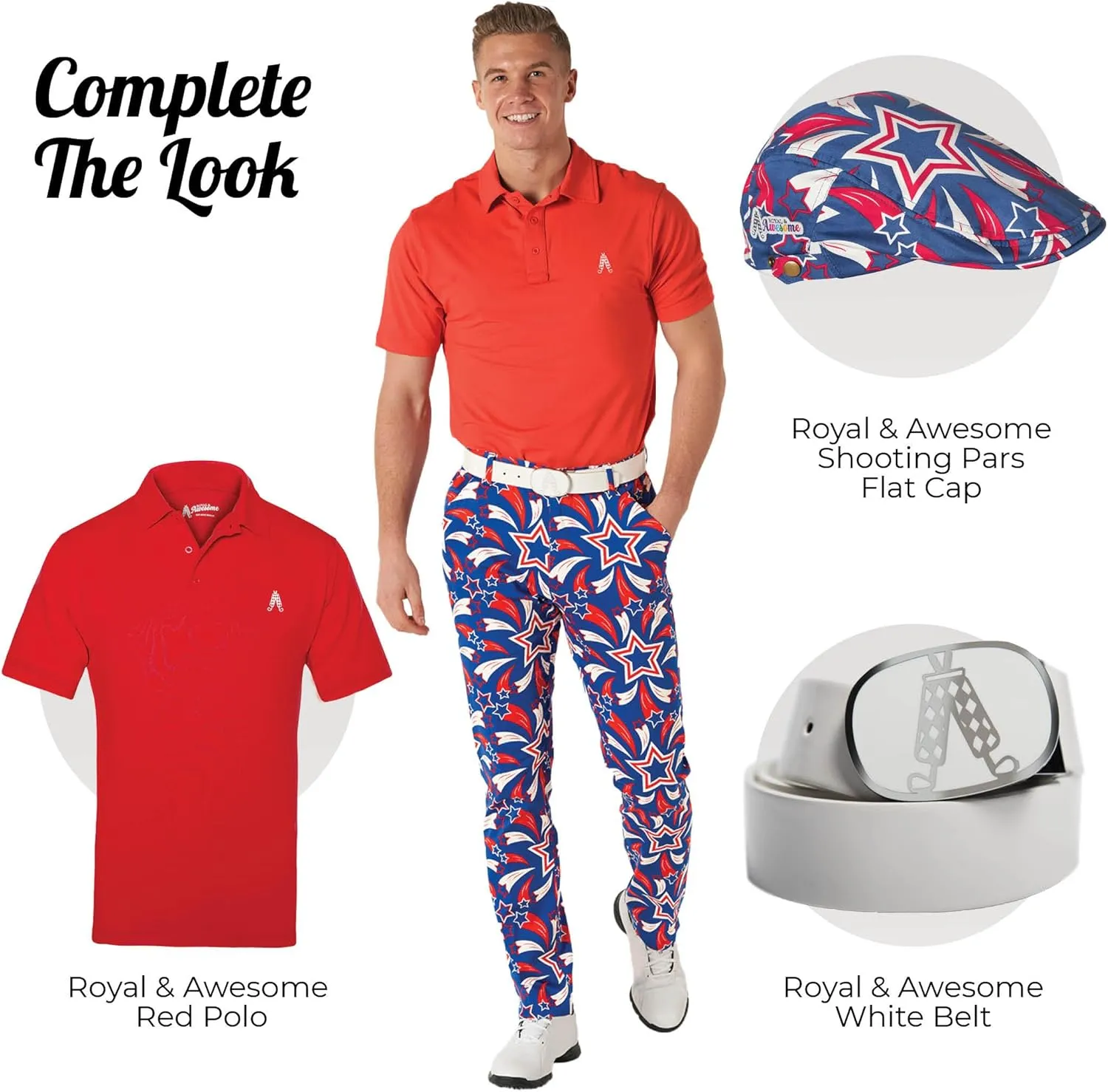 Royal & Awesome Mens Golf Pants, Golf Pants Men Relaxed Fit, Plaid Pants Men