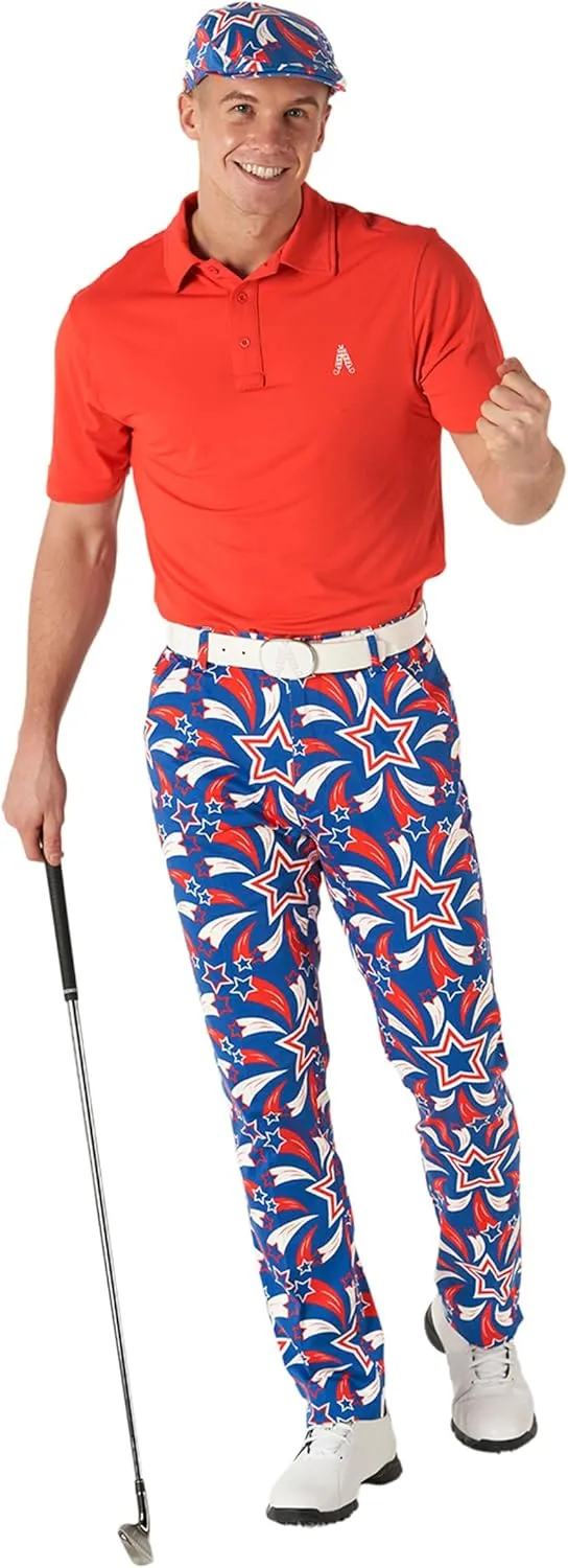 Royal & Awesome Mens Golf Pants, Golf Pants Men Relaxed Fit, Plaid Pants Men