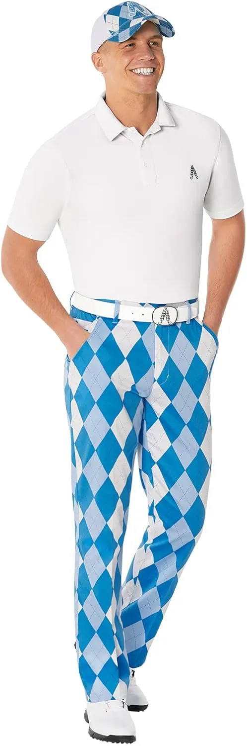 Royal & Awesome Mens Golf Pants, Golf Pants Men Relaxed Fit, Plaid Pants Men