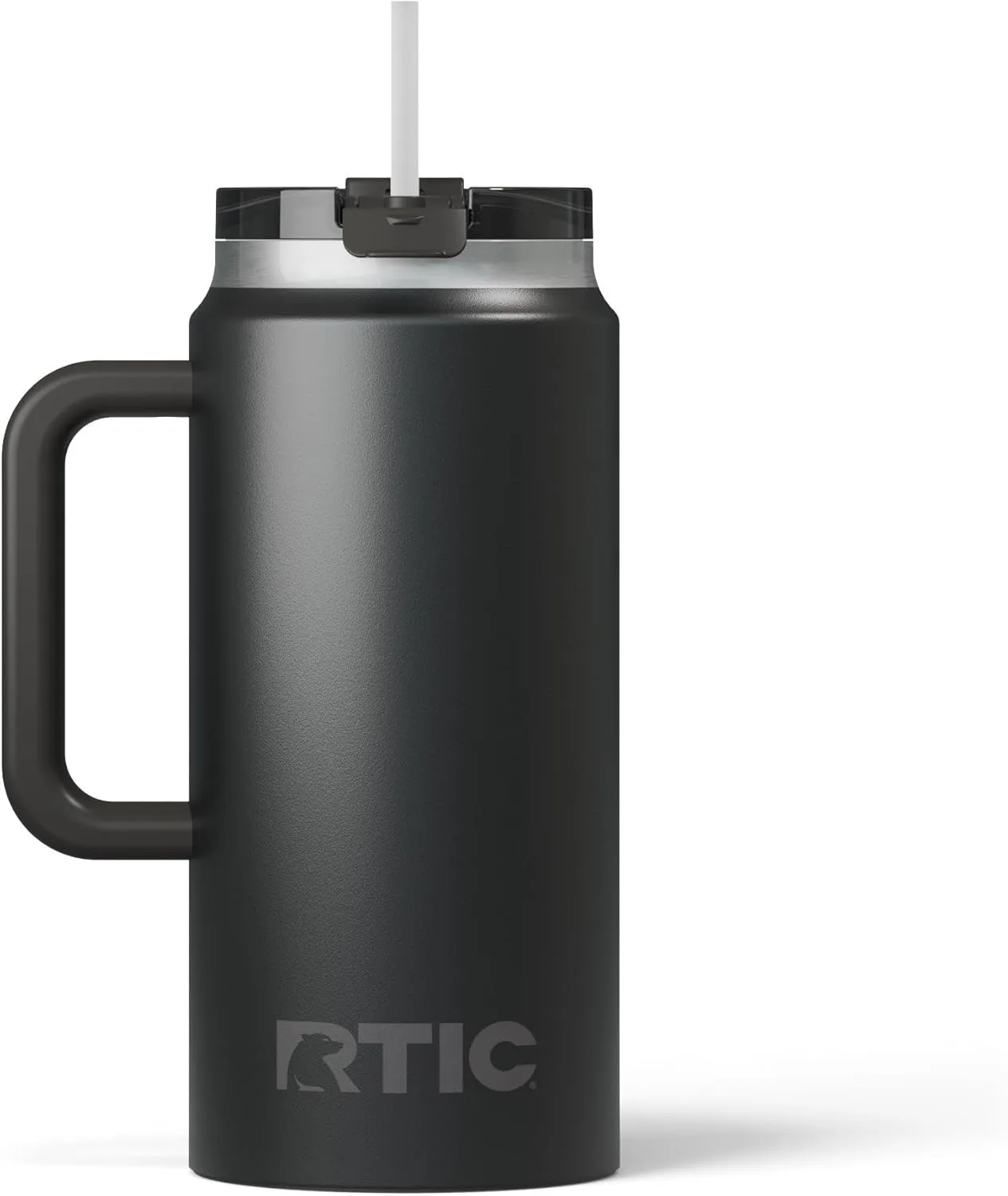 RTIC 64 oz Ceramic Lined Insulated Road Trip Tumbler, Leak-Resistant Lid, Black