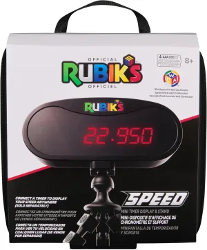 Rubik’s Cube, Mini Timer Display & Stand, Includes Case, Clear Display Device & Adjustable Stand for at-Home Speedcubing Practice, Brain Teaser Puzzle for Adults, Fidget Toy for Kids, Ages 8 & Up
