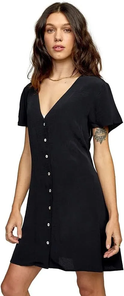 RVCA Women's Avery Woven Short Sleeve Dress