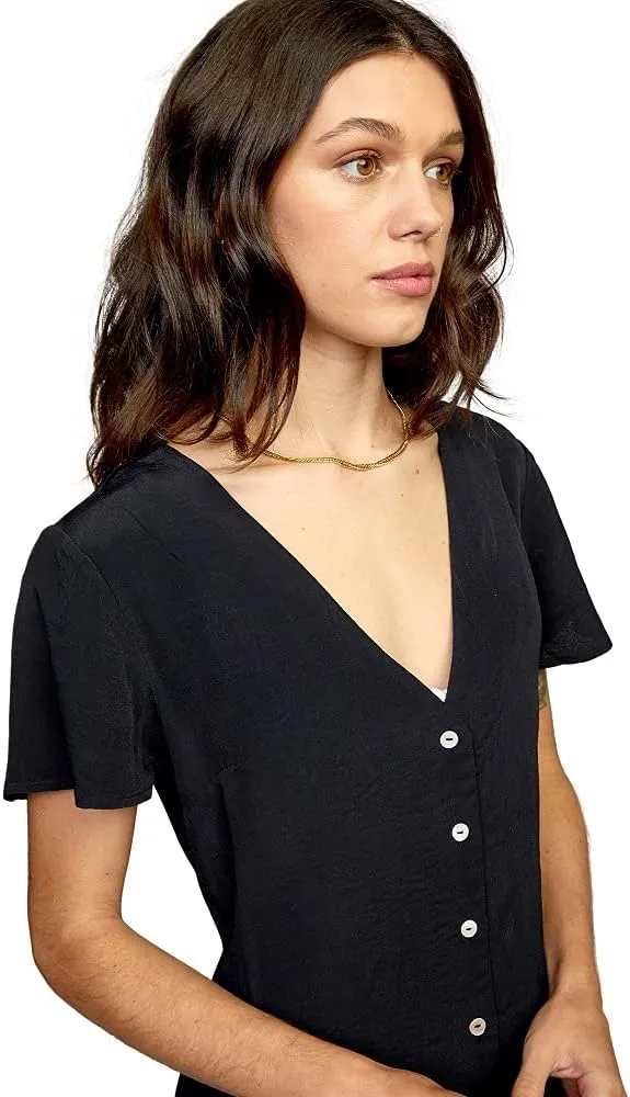 RVCA Women's Avery Woven Short Sleeve Dress