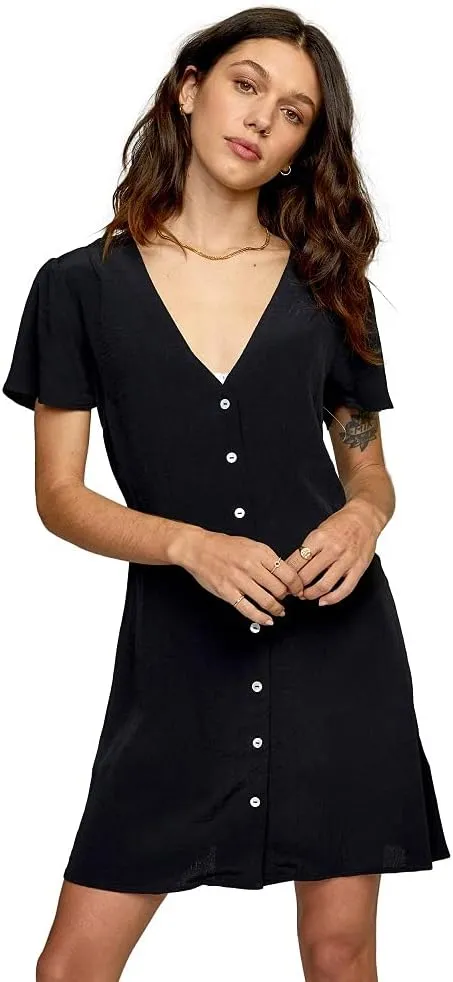 RVCA Women's Avery Woven Short Sleeve Dress