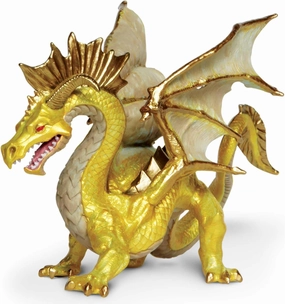 Safari Ltd. Golden Dragon Figurine - Detailed 6.75" Model Figure - Fun Educational Fantasy Play Toy for Boys, Girls & Kids Ages 4 