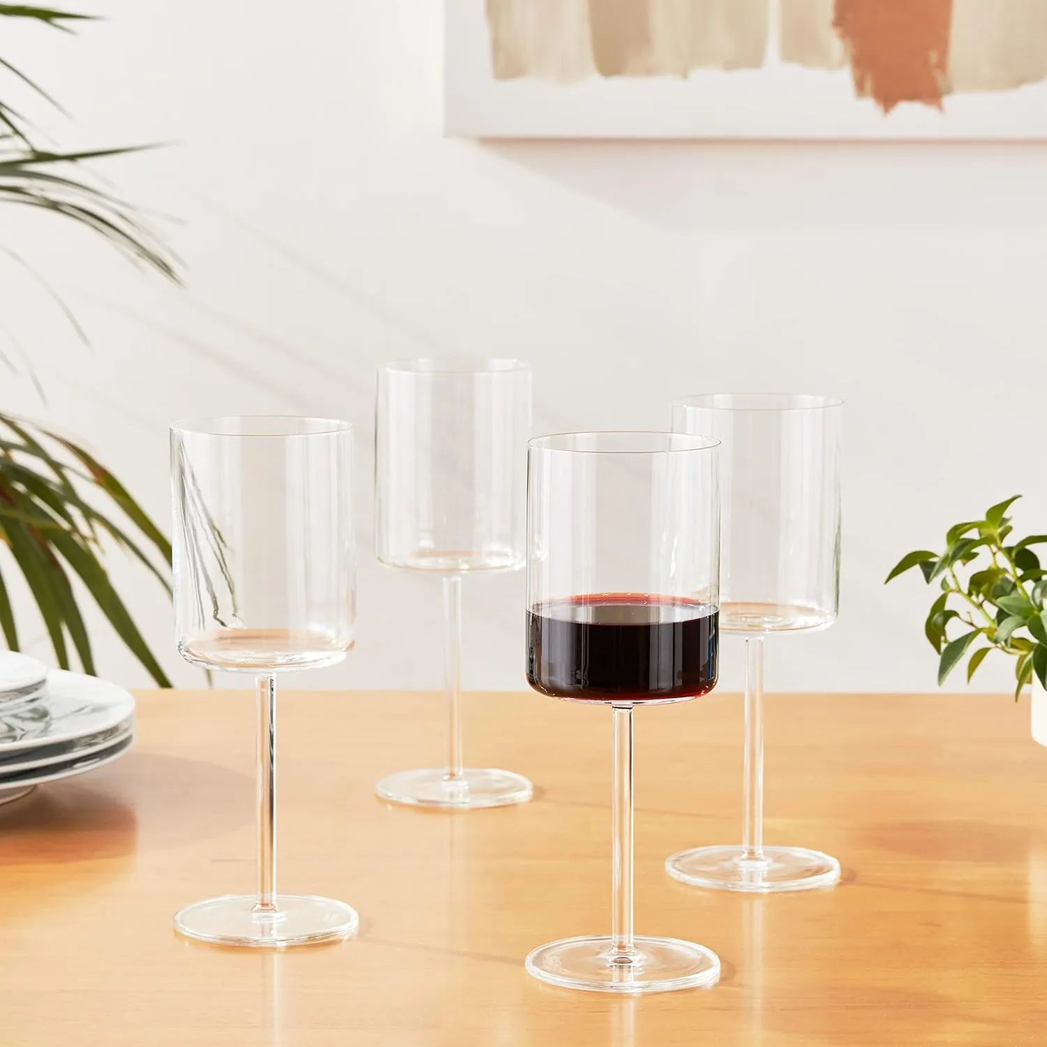 SCHOTT ZWIESEL Modo Red Wine Glass (Set of 4), Wine Glasses for Red Wine, Dishwasher-Safe Tritan Crystal Glasses, Made in Germany (15 Ounce)