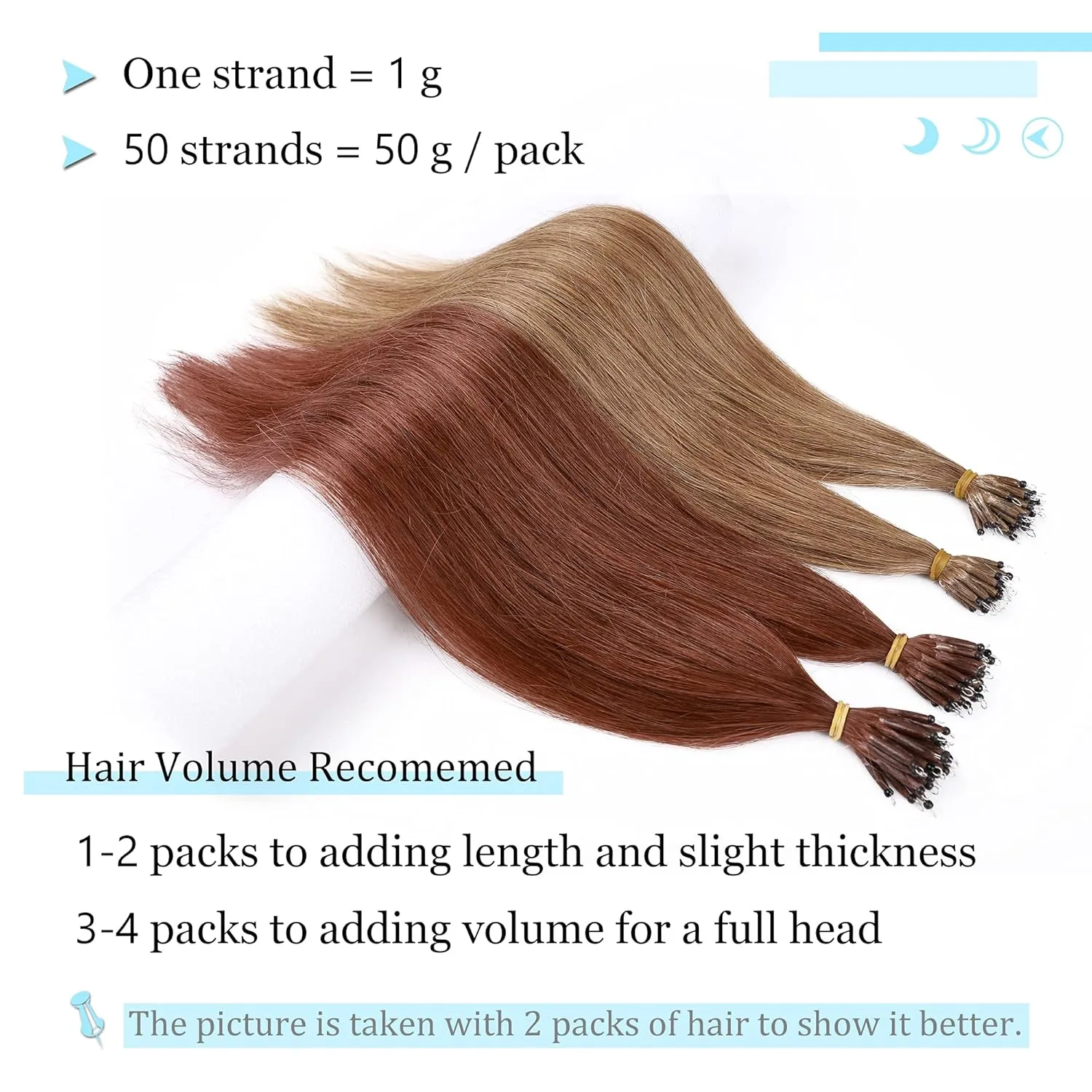 SEGO Nano Tip Hair Extensions Human Hair Balayage Nano Beads Pre-bonded Seamless Nano Ring Highlight Hair Extensions for Women 1g/strand 50g/pack -16 Inch -33 Dark Auburn