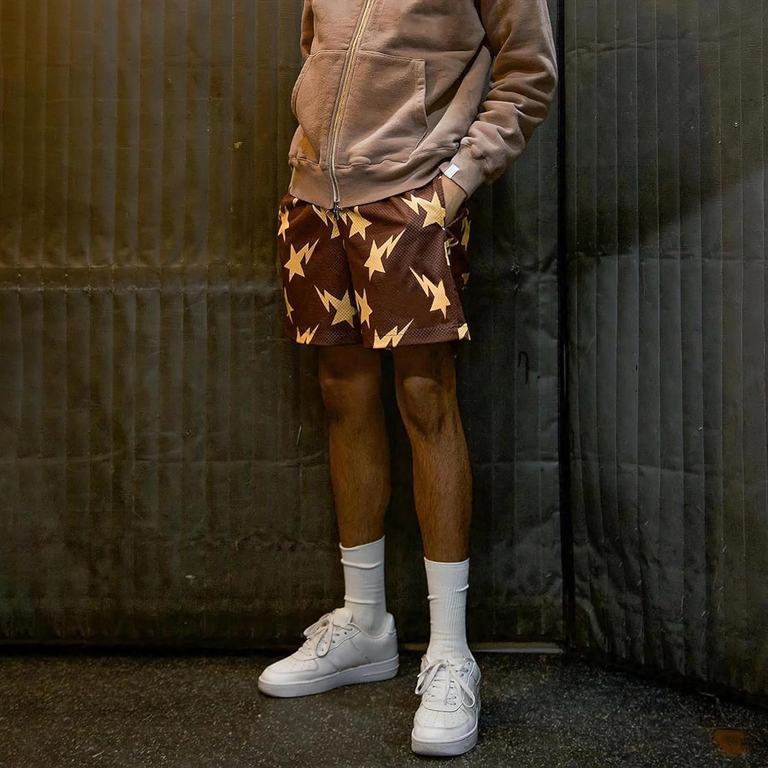 Shorts Breathable Mesh Drawstring Print Shorts Casual Workout Gym Basketball Running Short Pants