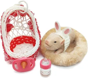 Silicone Pig Doll Toy, 5-inch Mini Realistic Animal, Elastic Full Body Piglet, Baby Doll, Lifelike Little Pig With Soft Body (White Kit)