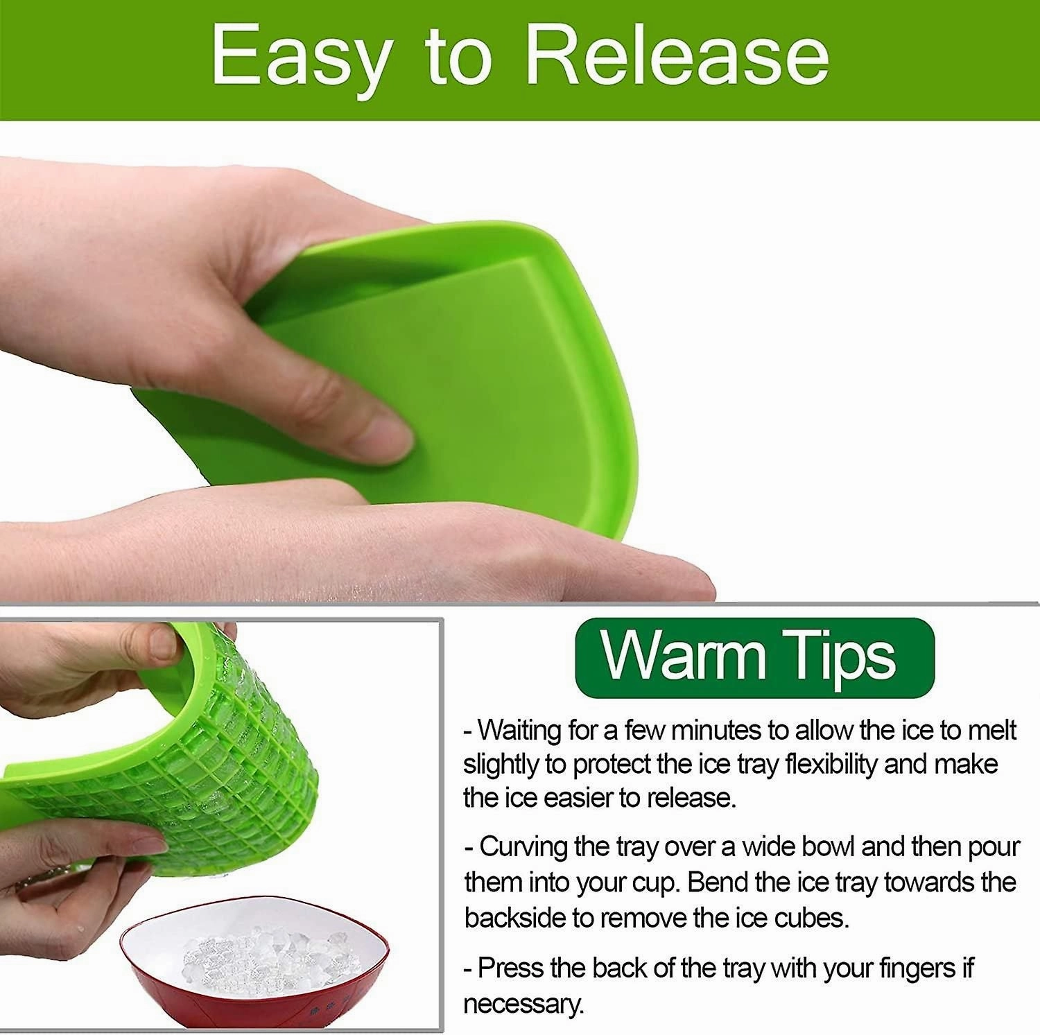 Silicone Mini Ice Cube Trays 2 Pack, 160 Small Ice Cube Molds Easy Release Crush