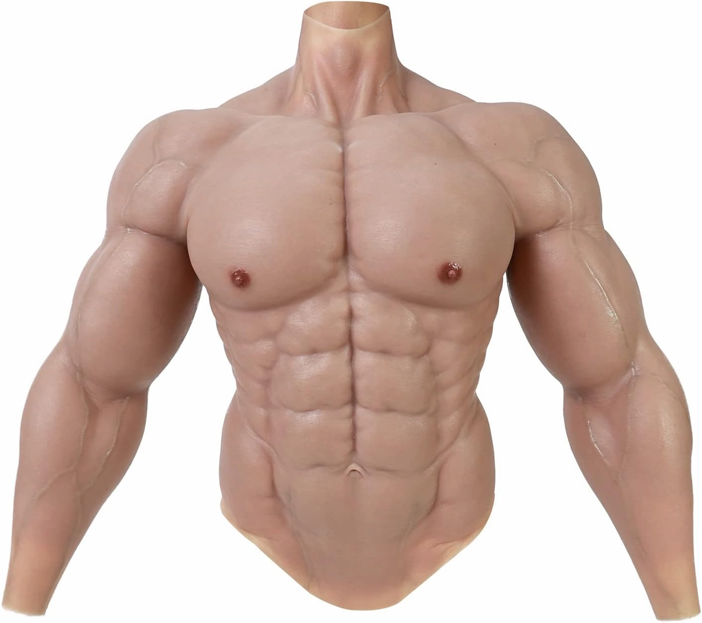 Silicone Muscle Suit Upgraded Version Male Chest with Arms Realistic Fake Muscle Costume Cosplay Halloween Carnival