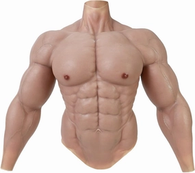 Silicone Muscle Suit Upgraded Version Male Chest with Arms Realistic Fake Muscle Costume Cosplay Halloween Carnival
