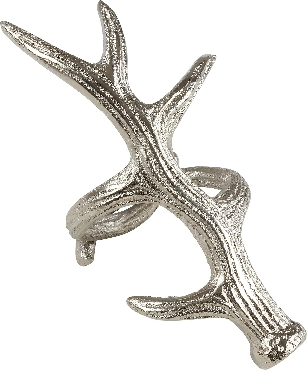 Silver-Tone Aluminum Antler Special Occasion Holiday Dinner Napkin Ring (4 Pieces)