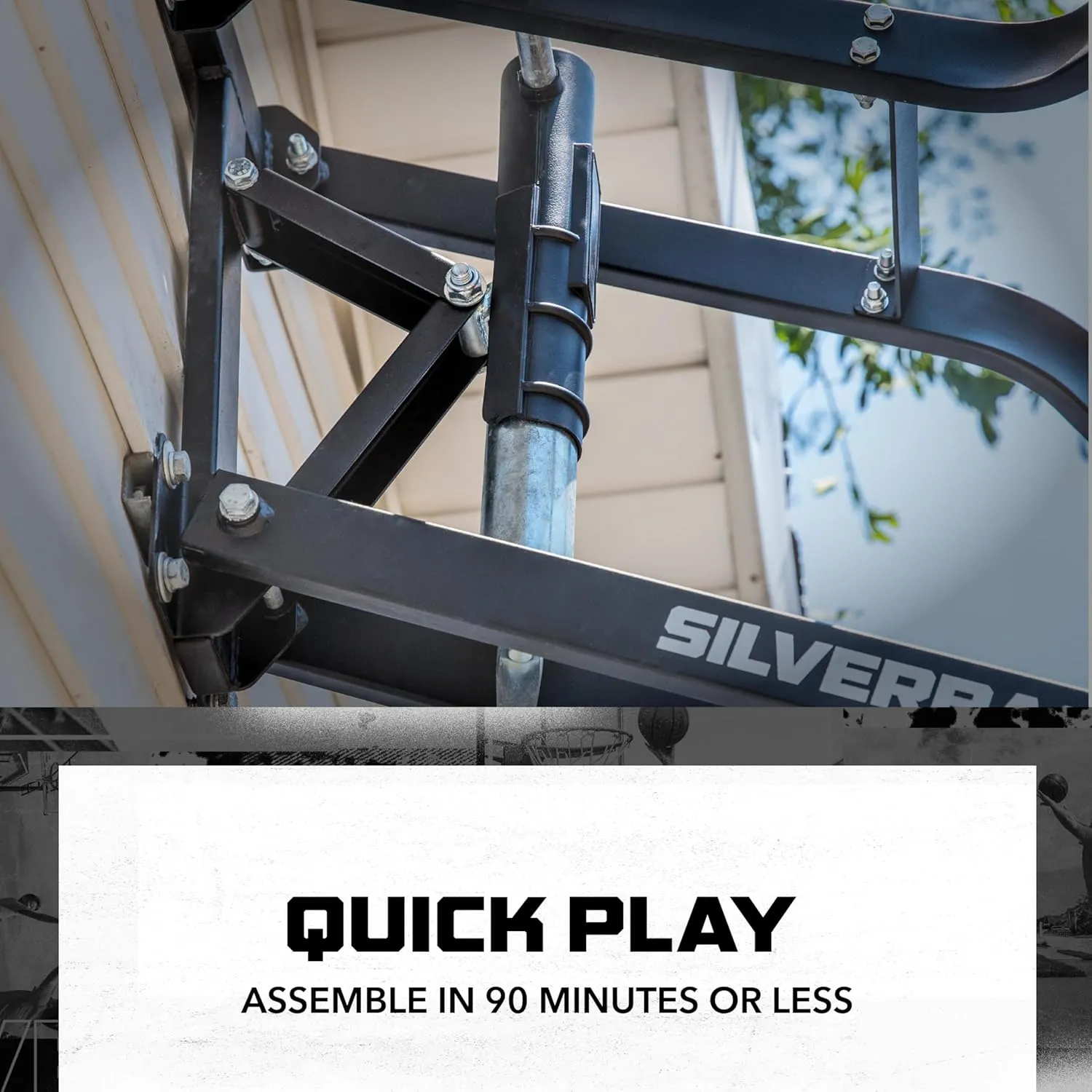 Silverback NXT 54" Wall Mounted Adjustable-Height and Fixed Basketball Hoop with QuickPlay Design