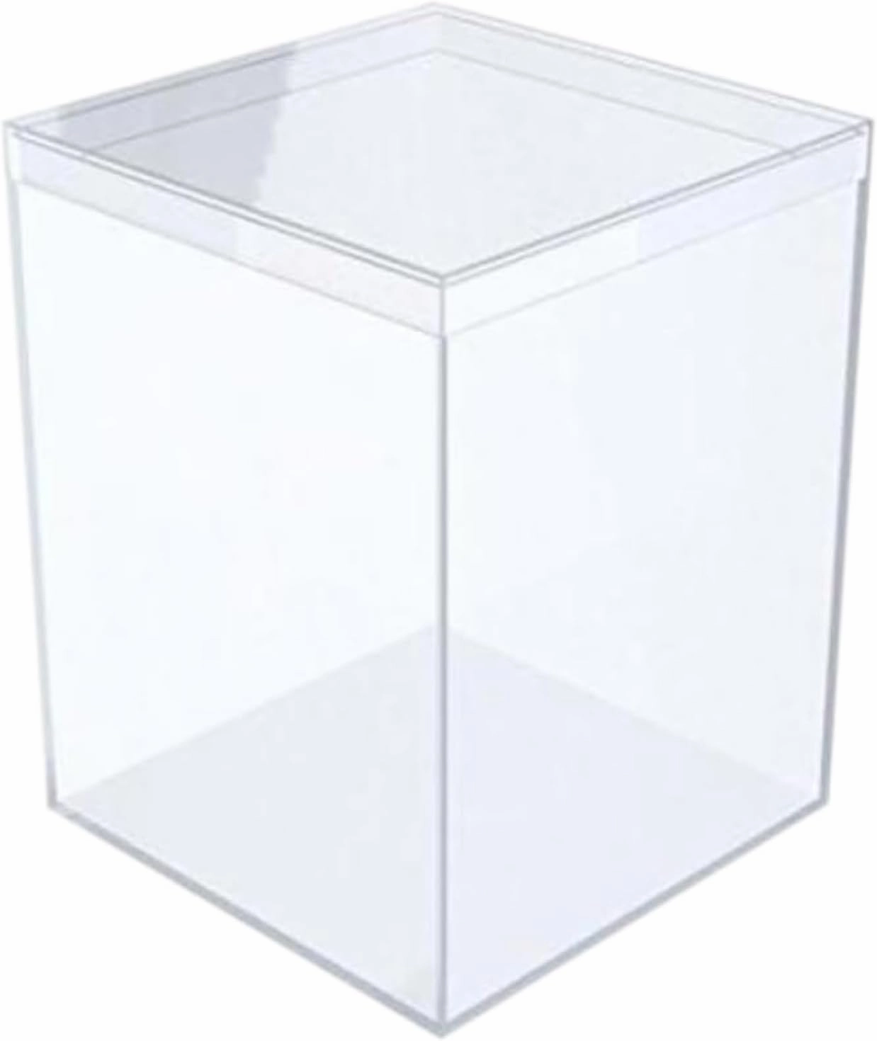 Six (6) Crystal Clear Hard Plastic Display Case for Collectibles, Clear Gift Box for Party Favors, 3 7/16" Square x 4 1/2" Tall, Made in USA by Gary Plastic Packaging