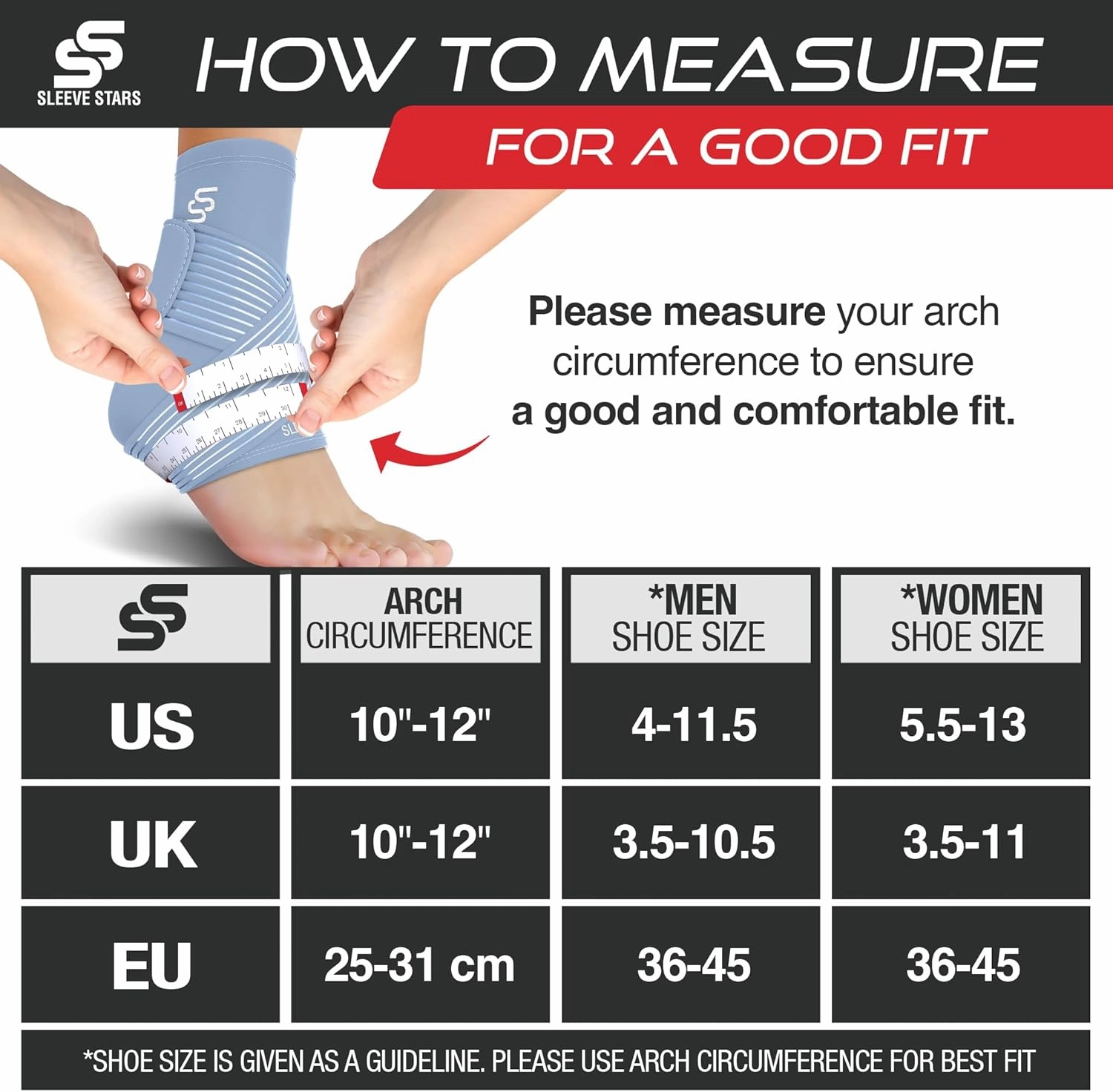 Sleeve Stars Ankle Brace for Women & Men, Ankle Wrap for Sprain, Compression Sleeve for Plantar Fasciitis Relief, Easy Customizable Support: w/ Removable Strap (Single/M:10"-12"/Light Blue)